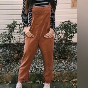 Aerie Rust Twill Overalls